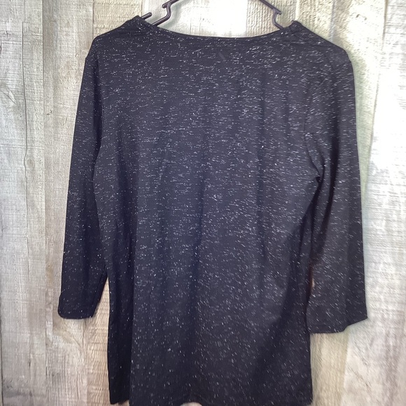 Goodnight Kiss Size Small 3/4 Sleeve Crewneck Sleep Top Black & Silver M… - Picture 2 of 6